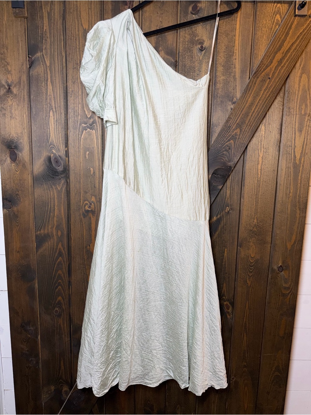 Sabina Musayev One-Shoulder Puff Sleeve Midi Dress Minimalist Glamour Chic XS